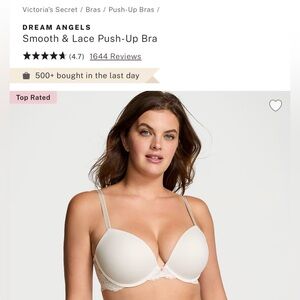 WORN ONCE Victoria's Secret "Smooth & Lace Push-Up" bra in Coconut White, 38DD